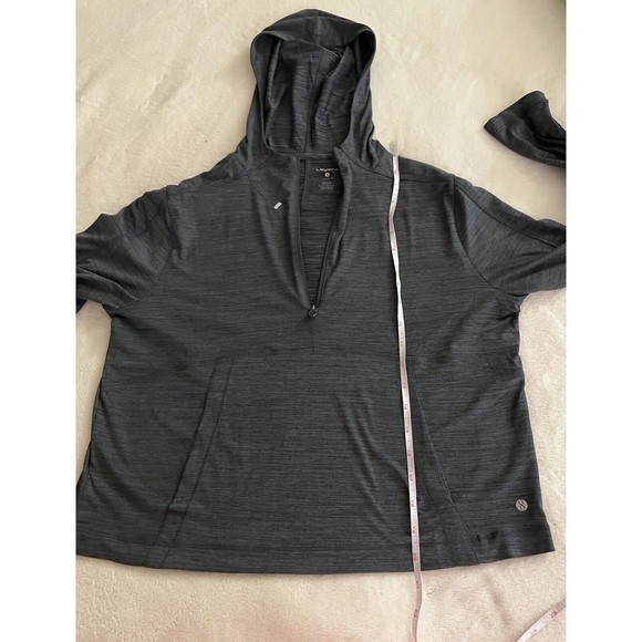 Layer8 Warm Up Hoodie Women's lightweight gray 1/2 zip kangaroo pocket Small - Picture 11 of 16